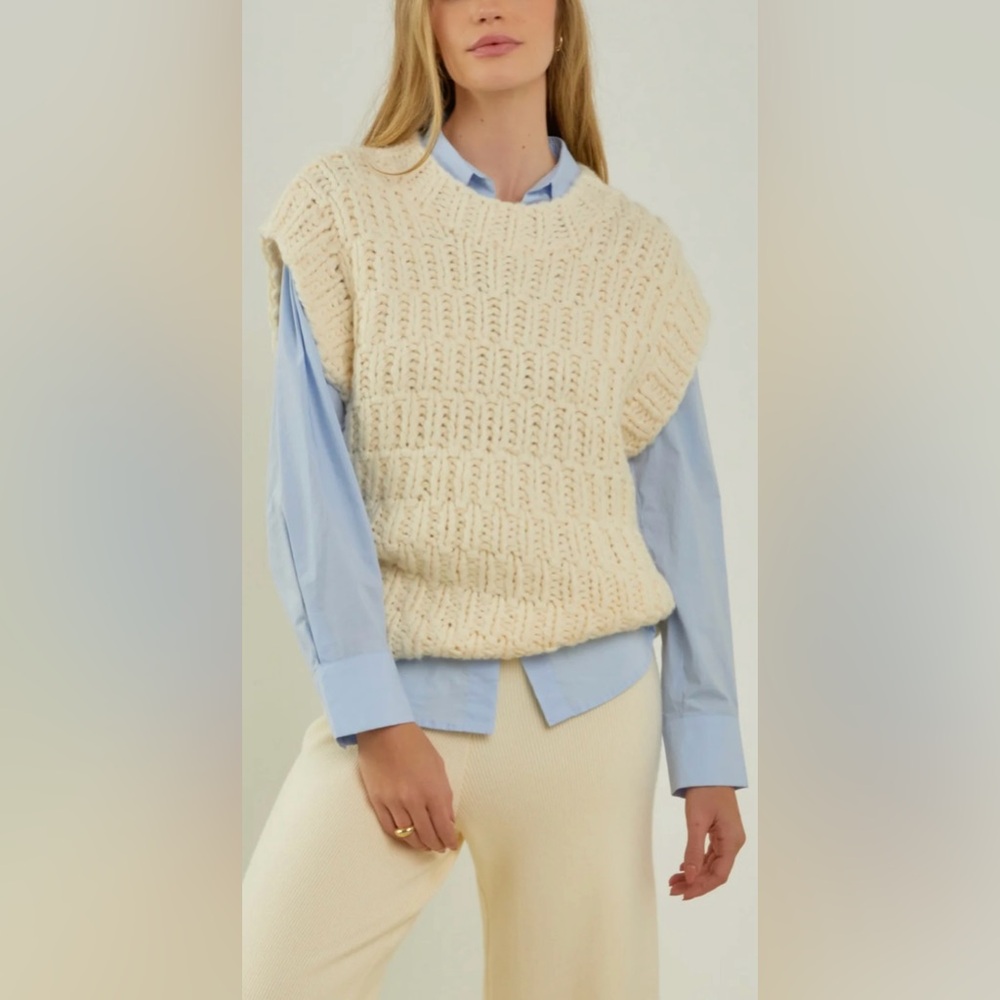 English Factory Cream Knitted Sweater Vest